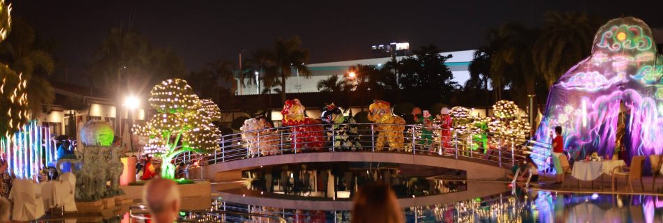 Dragon dance performance at Thai Garden Resort Pattaya New Year's Eve 2024 celebration.