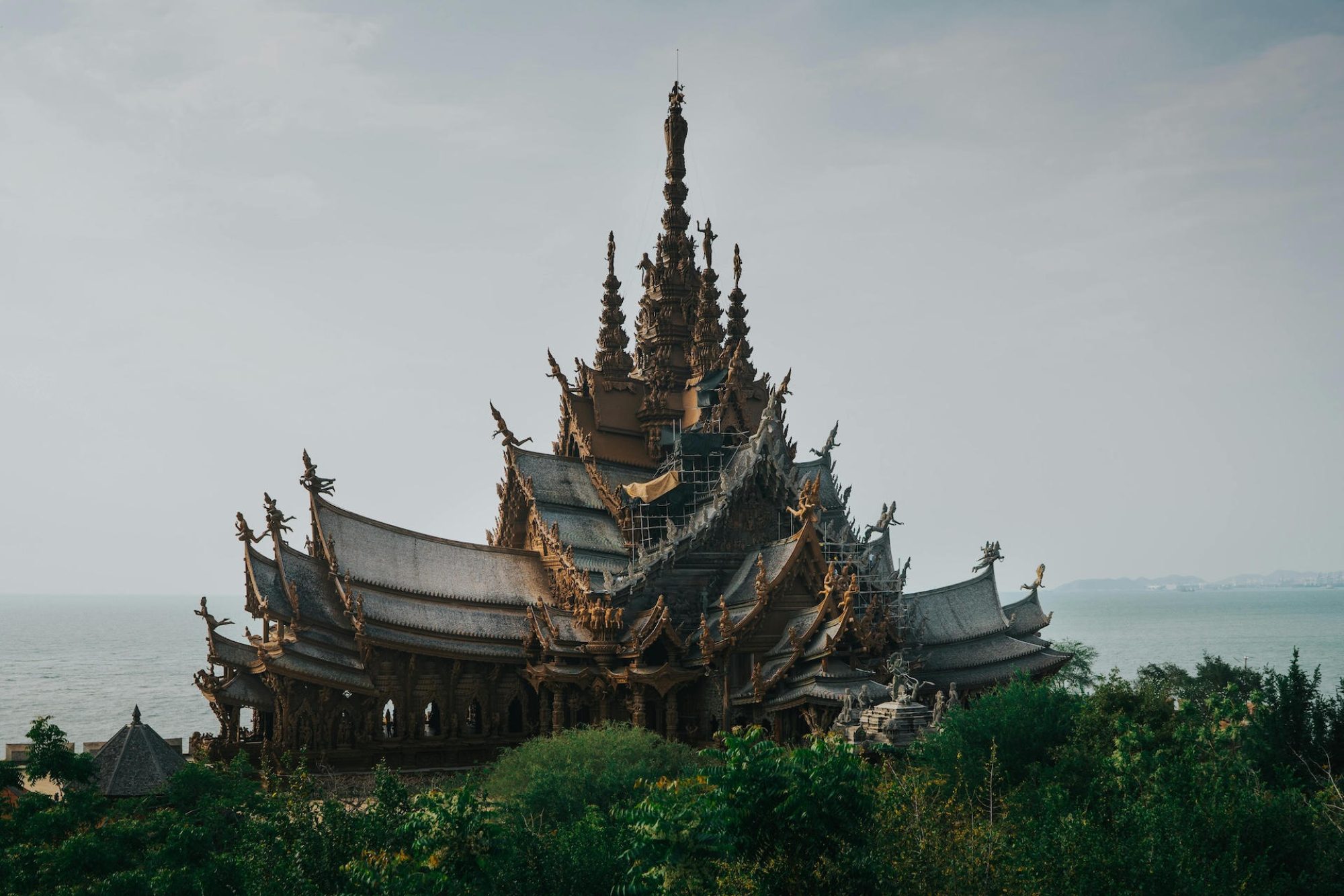 Sanctuary of Truth wooden temple in Pattaya, Thailand